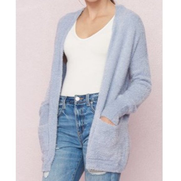 COPY - Garage Light Blue Fluffy Cardigan - Picture 2 of 5